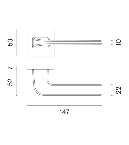 NAKA design polished chrome door handle