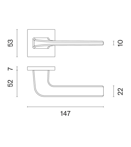 NAKA design satin chrome door handle