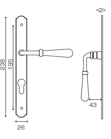 Beynac handle dimension