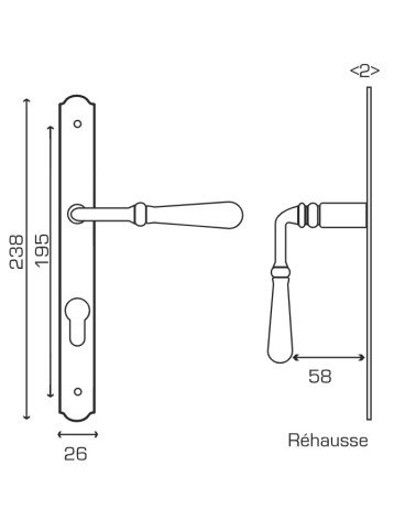 Beynac raised handle dimension