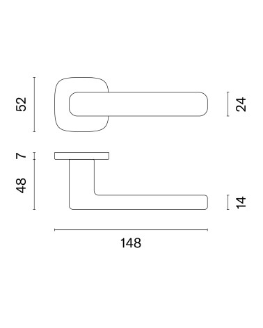 IXIA door handle with dimensions