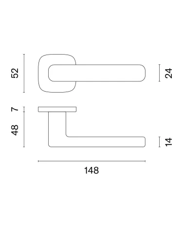 IXIA door handle with dimensions