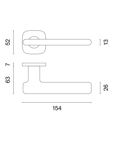 MARANTA door handle with dimensions