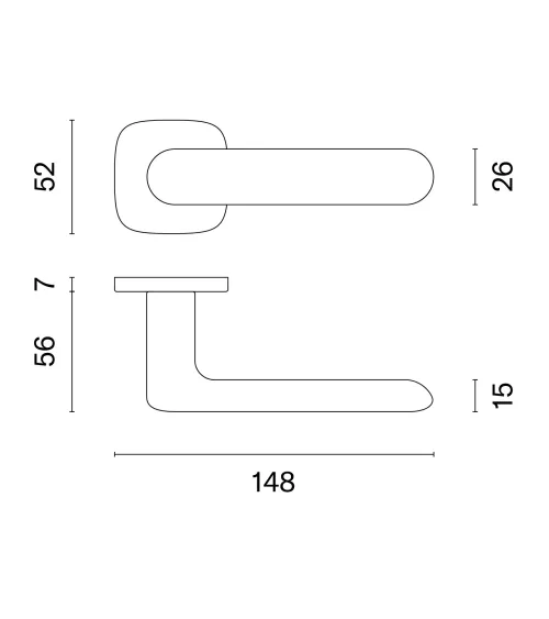 Satin nickel OLEA door handle designer handle
