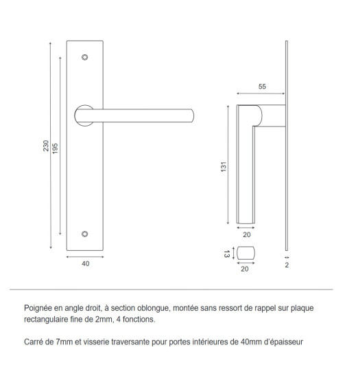 Pyla slim 2mm backplate handle