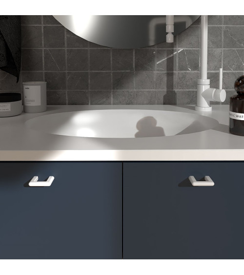 White gloss furniture handle NOX designer handle