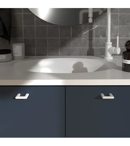 White gloss furniture handle NOX designer handle