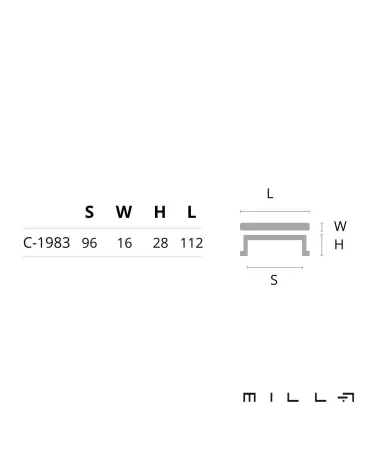 NYJA furniture handle with dimensions