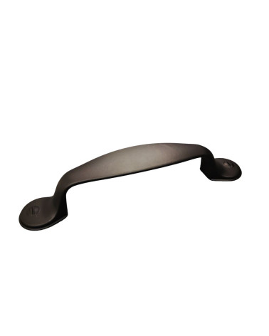 Matt black CLIO furniture handle design handle presented tilted on white background