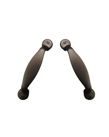 Matt black CLIO furniture handle design handle top view on white background