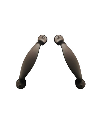 Matt black CLIO furniture handle design handle top view on white background