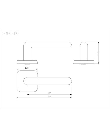 NOX door handle with dimensions