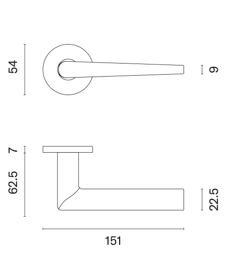 Satin chrome SALTA door handle design handle