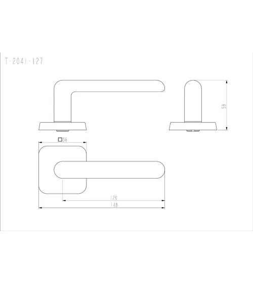 NOX matt black square door handle design handle