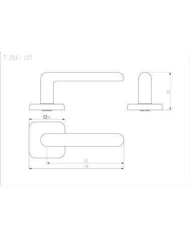 NOX door handle with dimensions