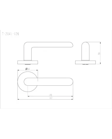 NOX door handle with dimensions