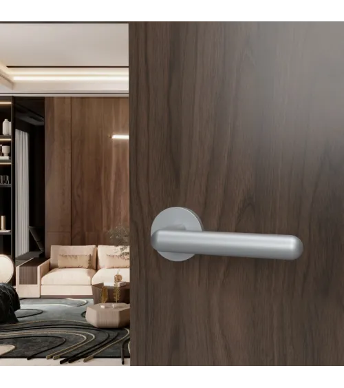 Satin chrome NOX door handle designer hardware