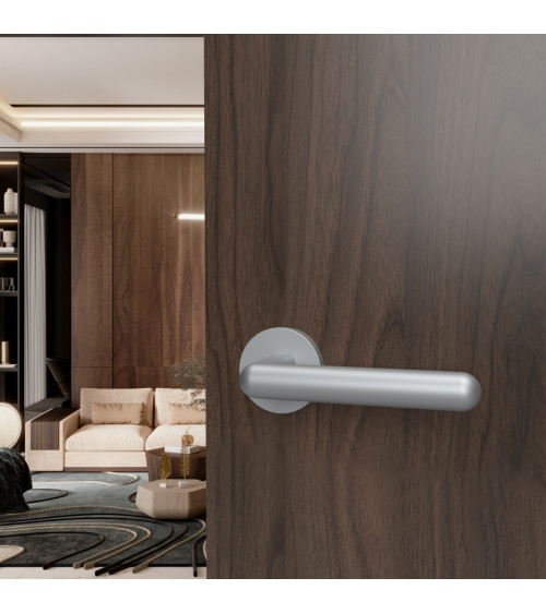 Satin chrome NOX door handle designer hardware