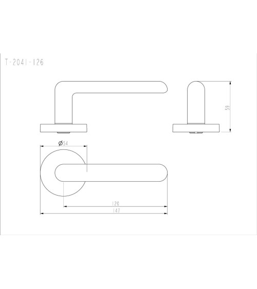 Satin chrome NOX door handle designer hardware