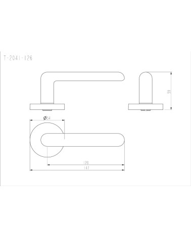 NOX door handle with dimensions