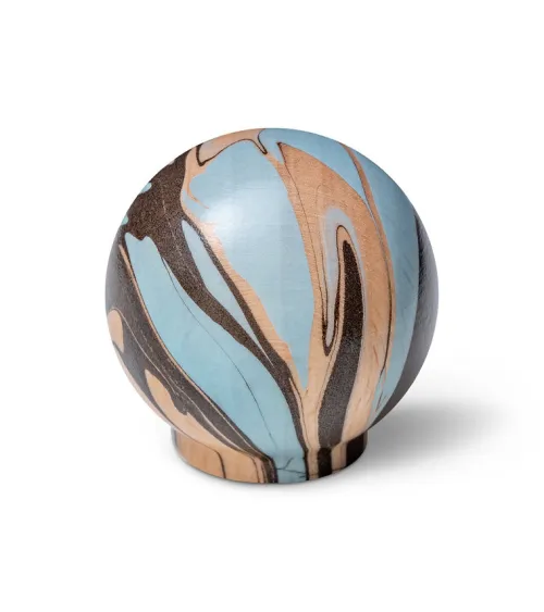 Light blue beech wood furniture knob
