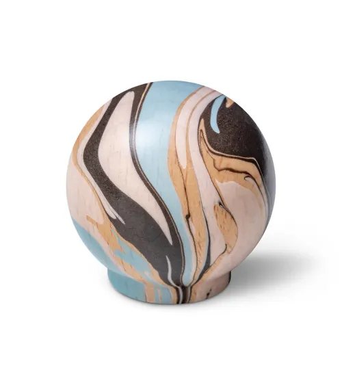 Light blue beech wood furniture knob