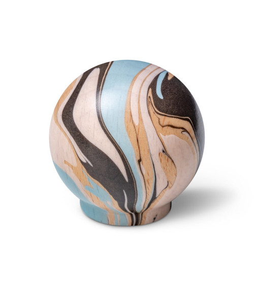 Light blue beech wood furniture knob