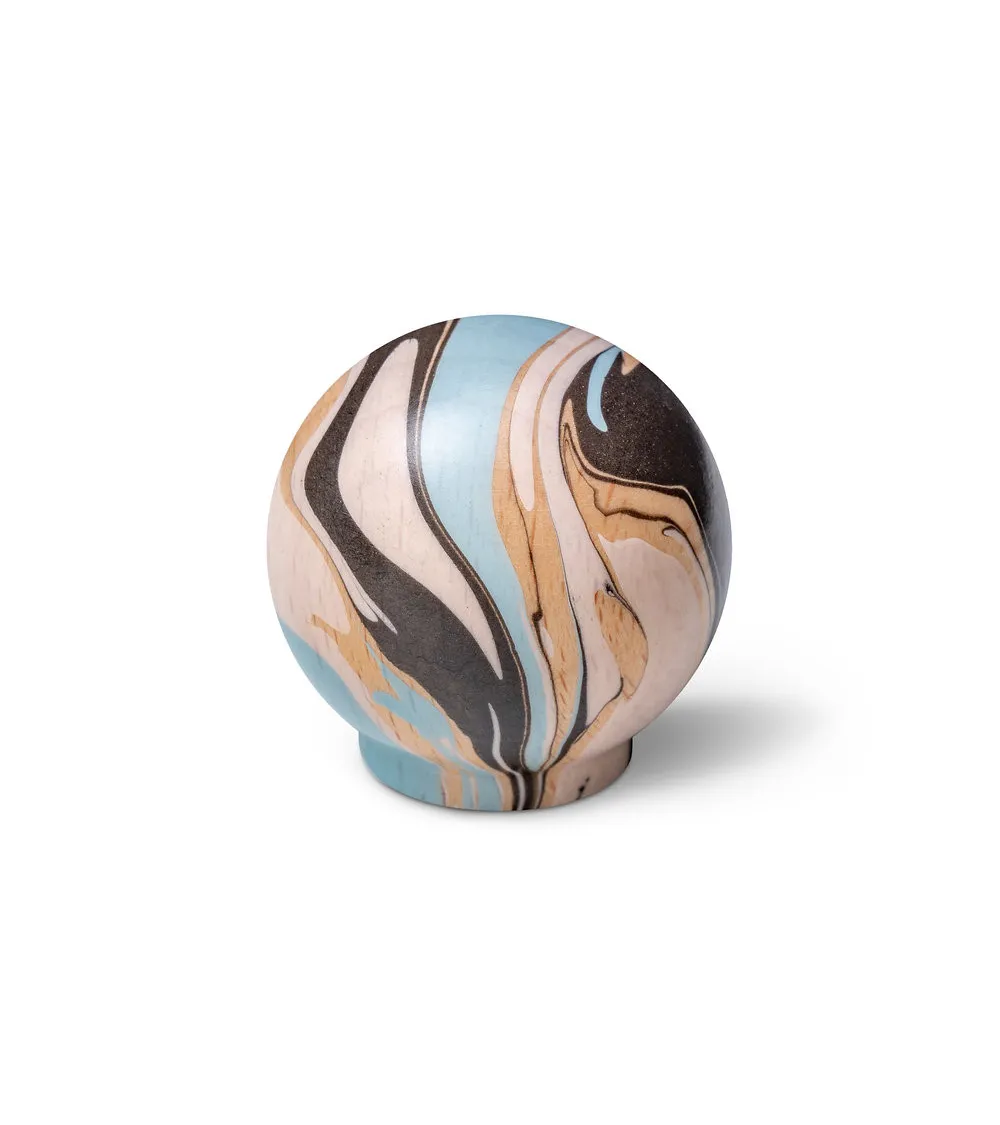 Light blue beech wood furniture knob