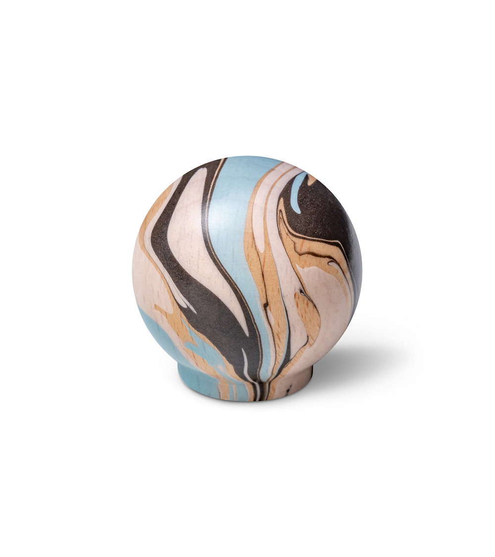 Light blue beech wood furniture knob