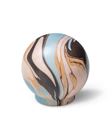Light blue beech wood furniture knob