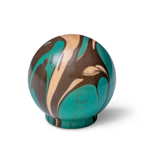 Turquoise beech wood furniture knob