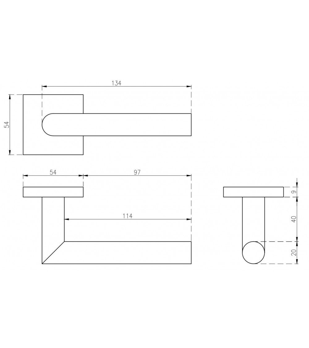 Stainless steel KVADRAT 1701 door handle design handle