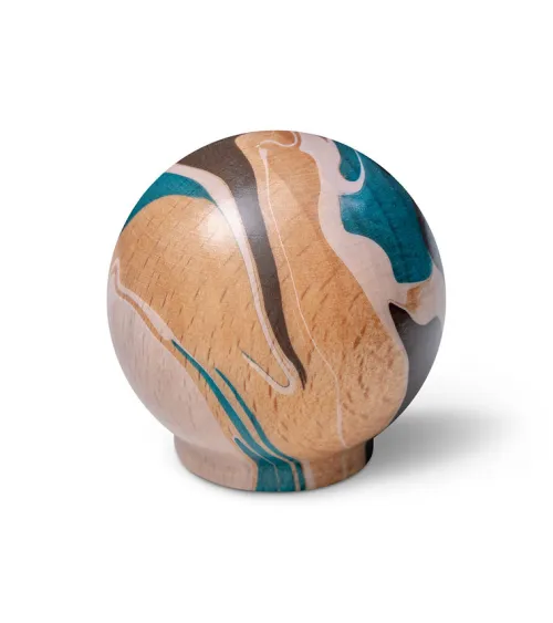 Turquoise beech wood furniture knob