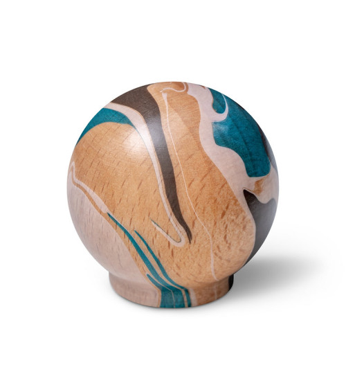 Turquoise beech wood furniture knob