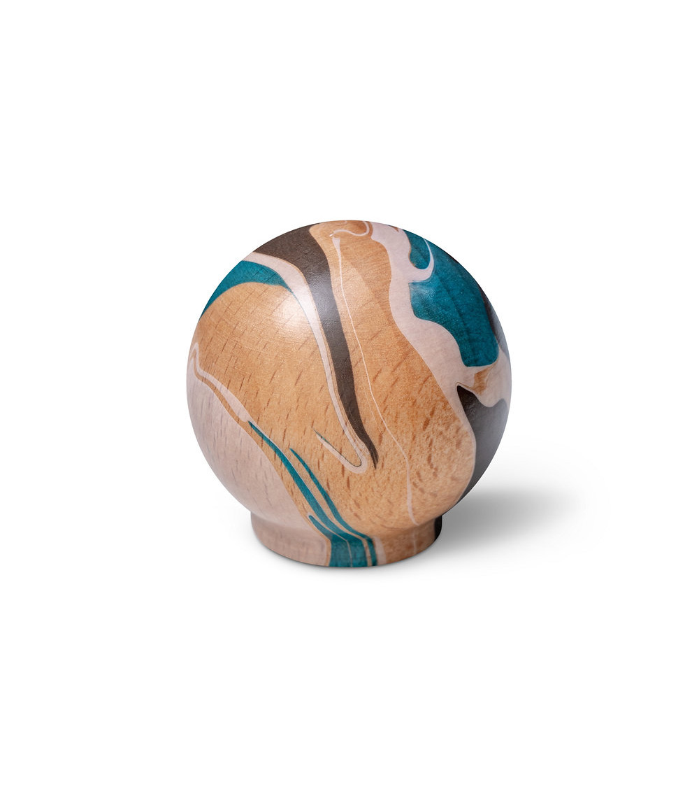 Turquoise beech wood furniture knob
