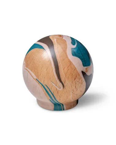 Turquoise beech wood furniture knob