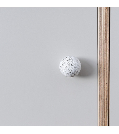 Beech wood furniture knob White and black Mix