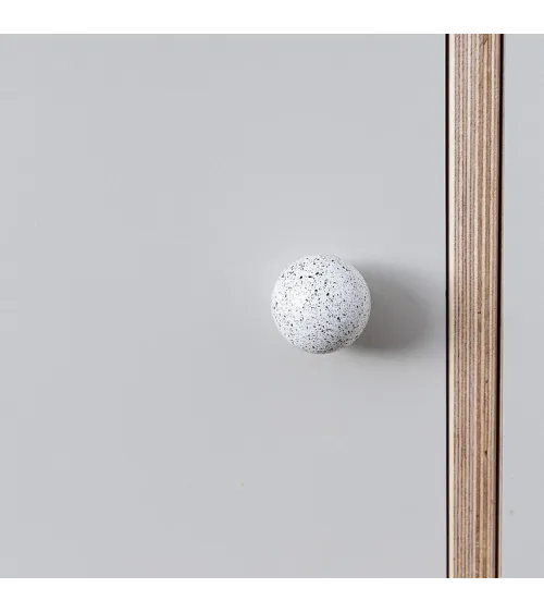 Beech wood furniture knob White and black Mix