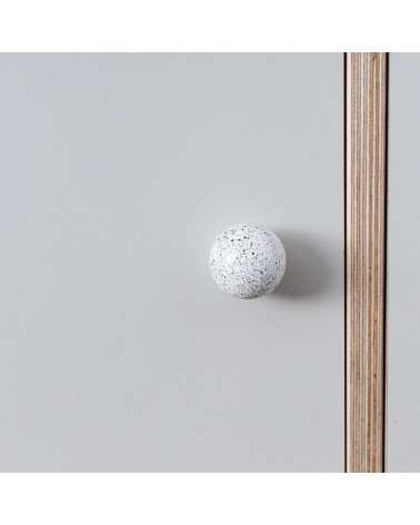 Beech wood furniture knob White and black Mix
