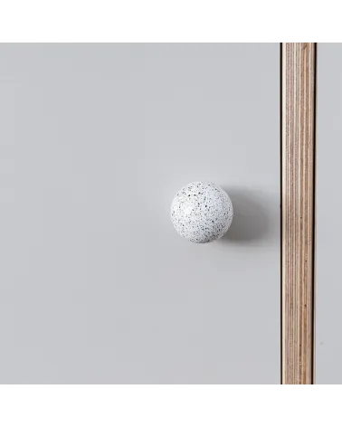 Beech wood furniture knob White and black Mix