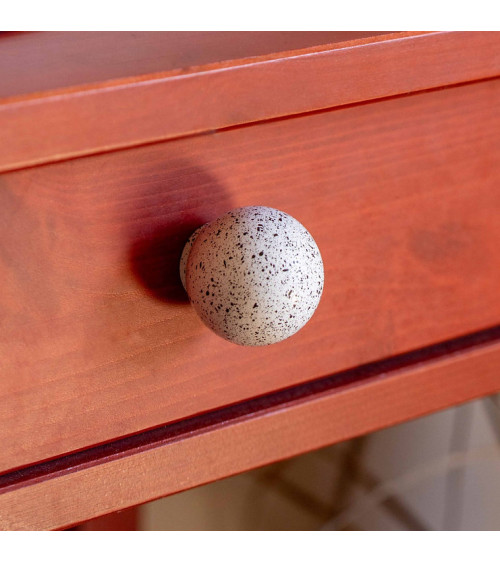 Beech wood furniture knob White and black Mix