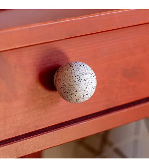 Beech wood furniture knob White and black Mix