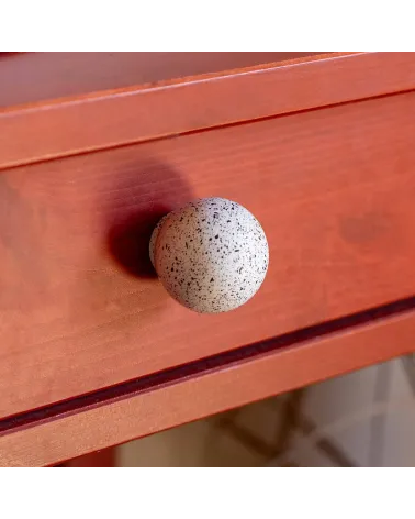 Beech wood furniture knob White and black Mix