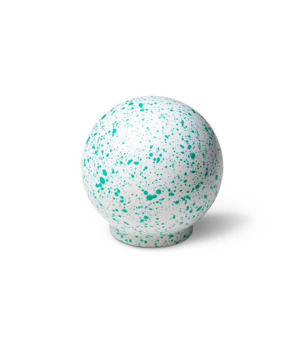 Beech wood furniture knob White and light green Mix
