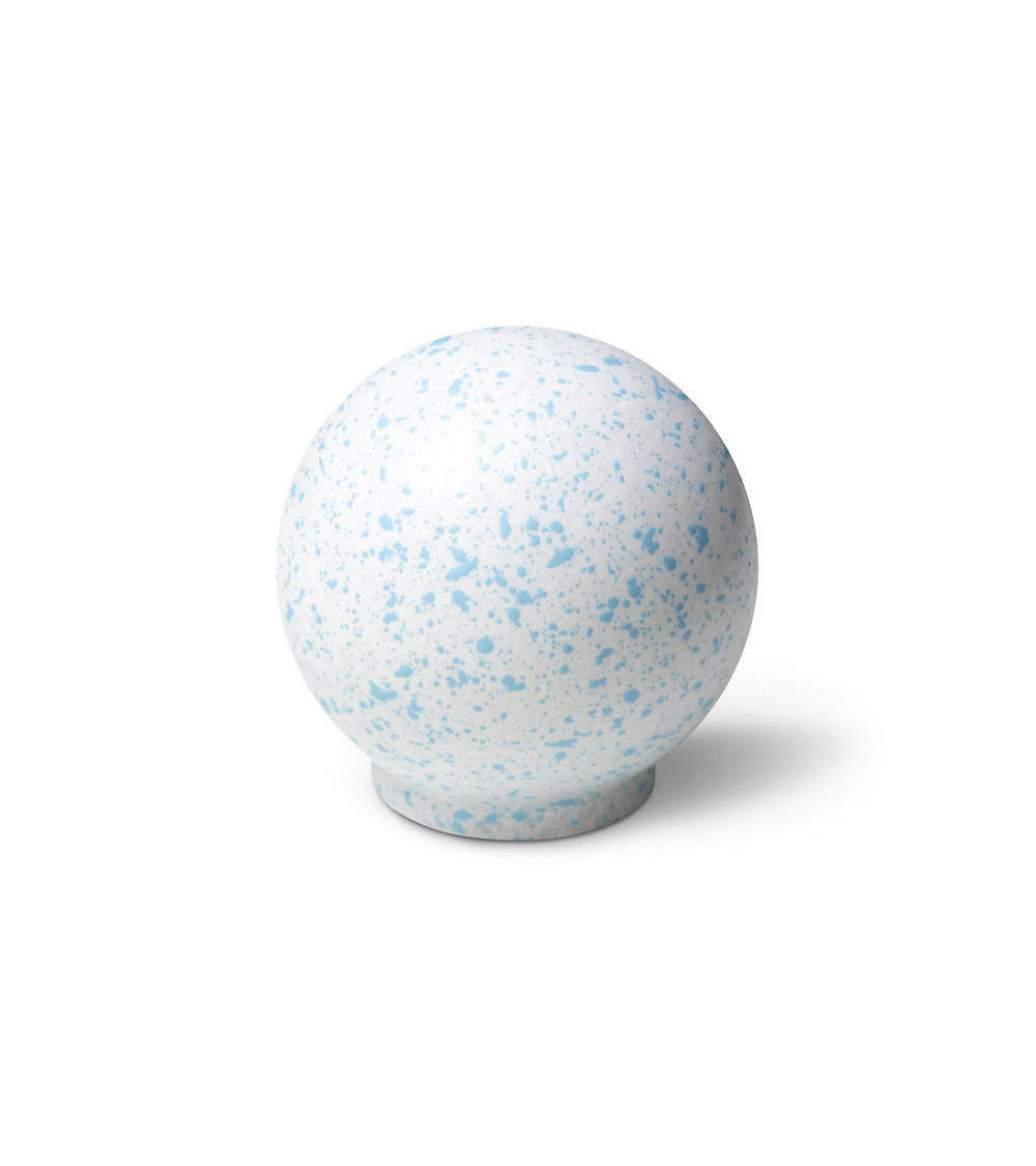 Beech wood furniture knob White and light blue Mix
