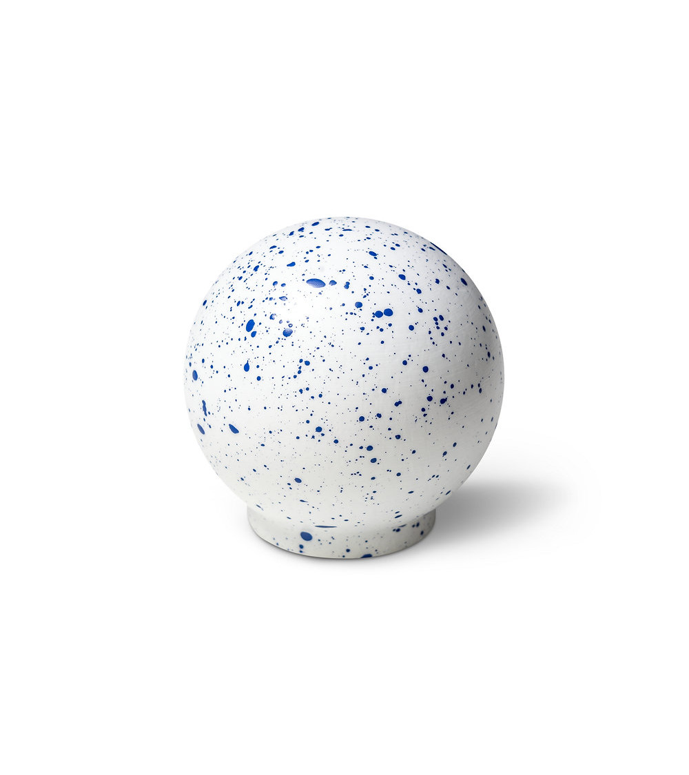 Beech wood furniture knob White and blue Mix