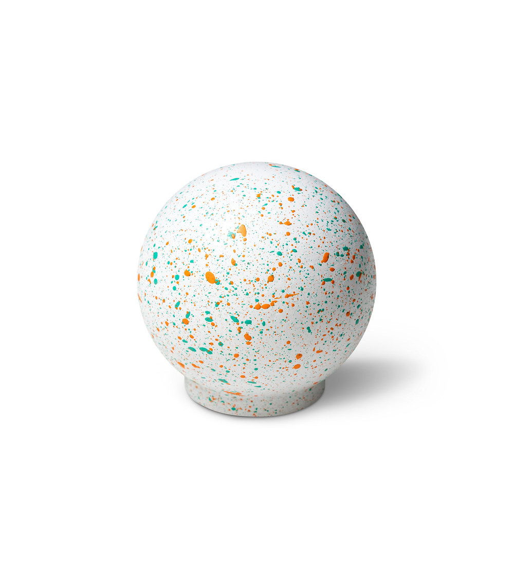Beech wood furniture knob Sunny lawn Mix - white green orange