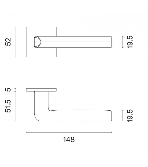 Contemporary door handle SALICE designer handle