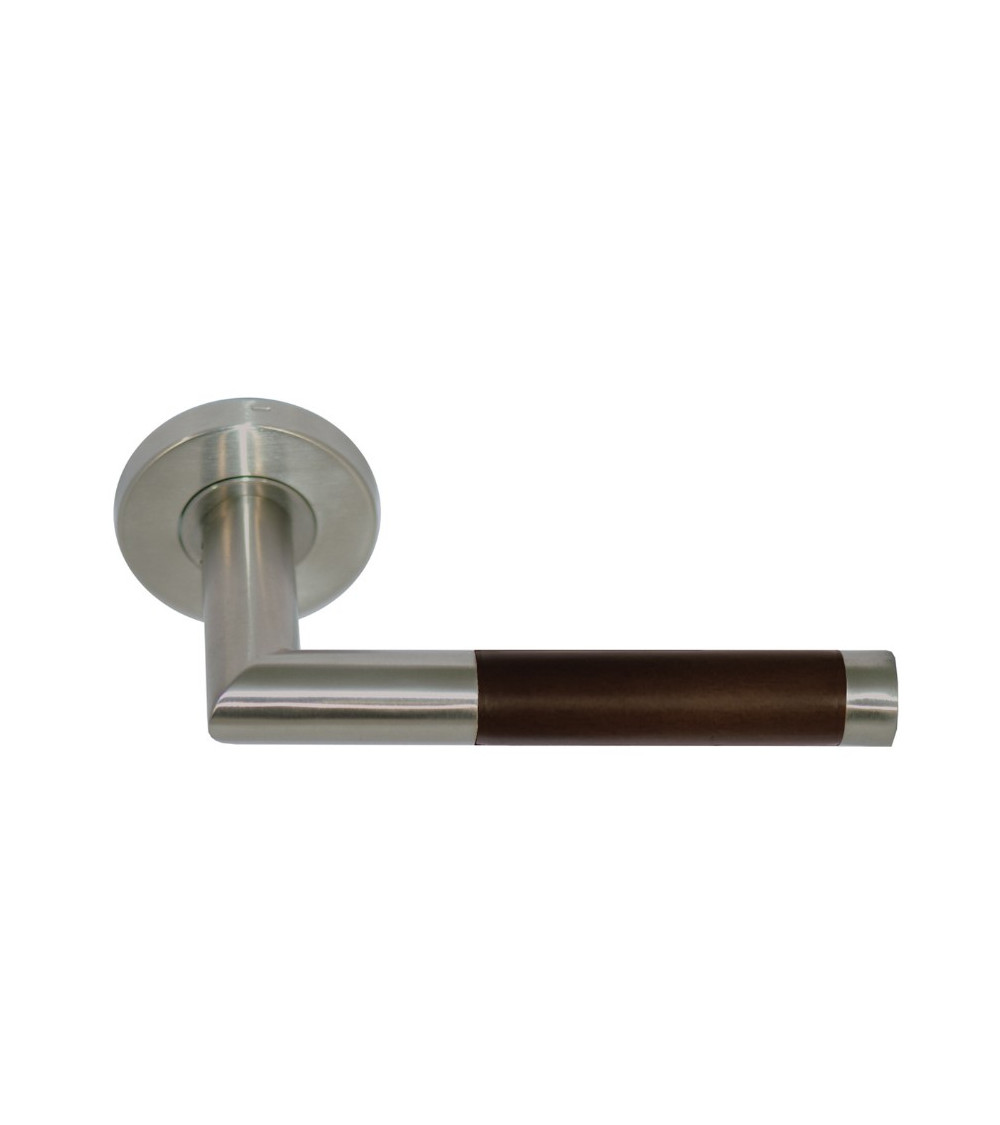 Dark wood-effect door handle