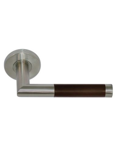 Dark wood-effect door handle